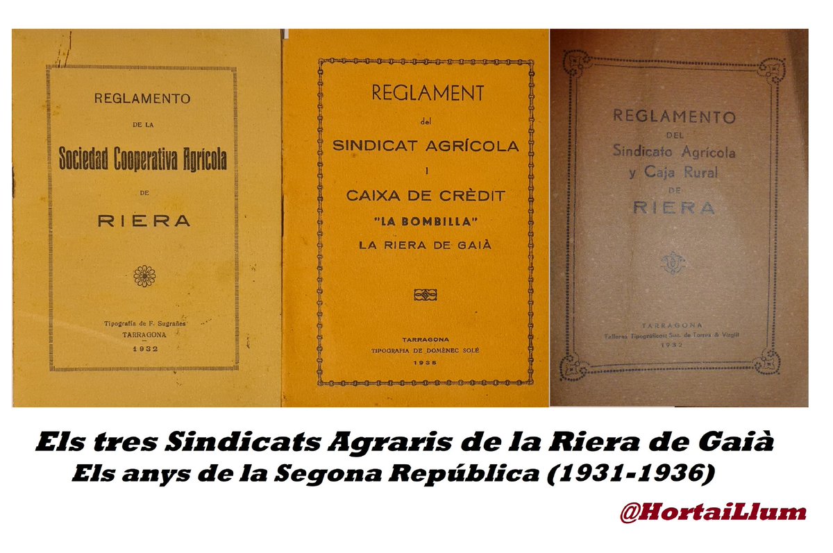 Sabies que als #anys30, a #laRieradeGaià van arribar a coexistir 3 sindicats agraris? No et perdis aquest article sobre el #cooperativisme als #EstudisAltafullencs del <a href="/cestudaltafulla/">Centre d'Estudis d'Altafulla</a> <a href="/ccentresestudis/">Coordinadora Centres d'Estudis de Parla Catalana</a> 👇
raco.cat/index.php/Estu…