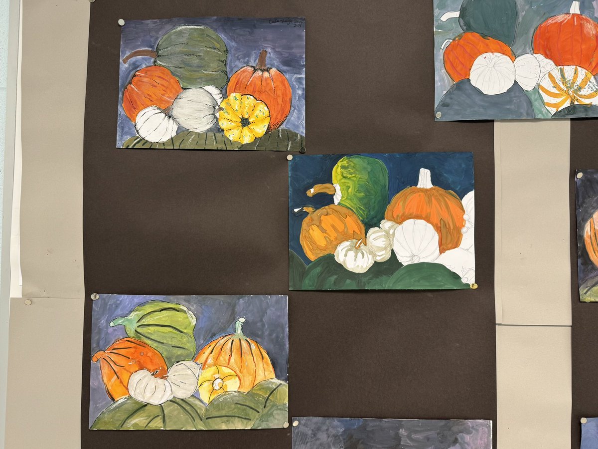 The department is prepared for Halloween tomorrow! 🎃💀 #acrylicpens #seasonalart #watercolourpainting