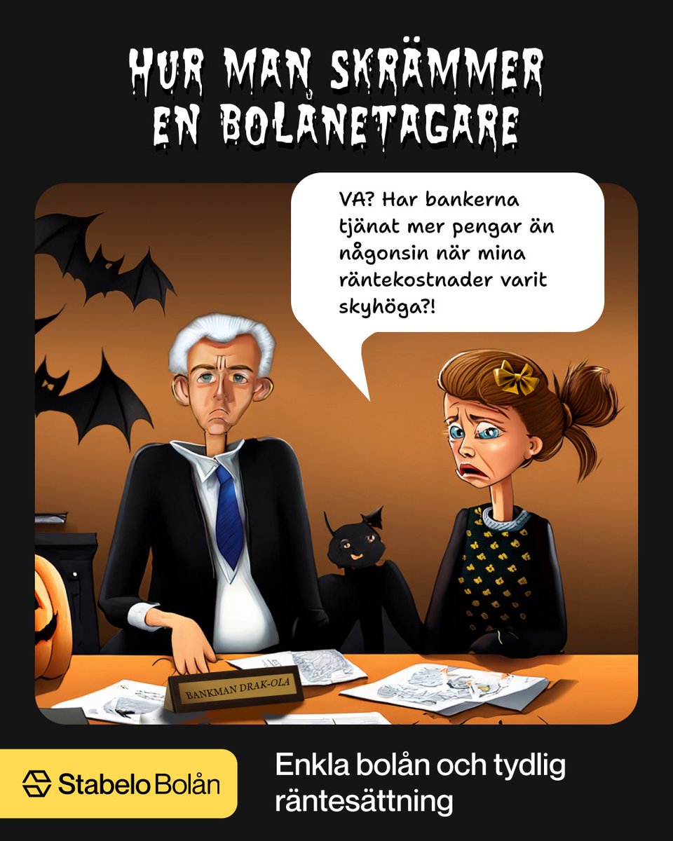 Stabeloab's tweet photo. Vad har skrämt dig med ditt bolån? Stabelo erbjuder färdigförhandlade bolåneräntor och samma villkor till alla kunder. Inga personliga rabatter eller krav på att flytta kringtjänster. Se vilken ränta du kan få på https://t.co/LPbs4sunG9. https://t.co/t85iUpuHUC