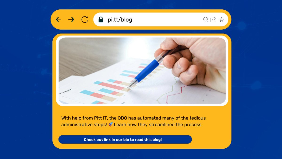 📊 Pulling data, analyzing the numbers, and prepping budget letters for 41 RCs was incredibly time consuming. With Pitt IT's help, the OBO has automated many of the tedious administrative steps! 🚀 Learn how they streamlined the process at pi.tt/blog. #H2P #PittNow