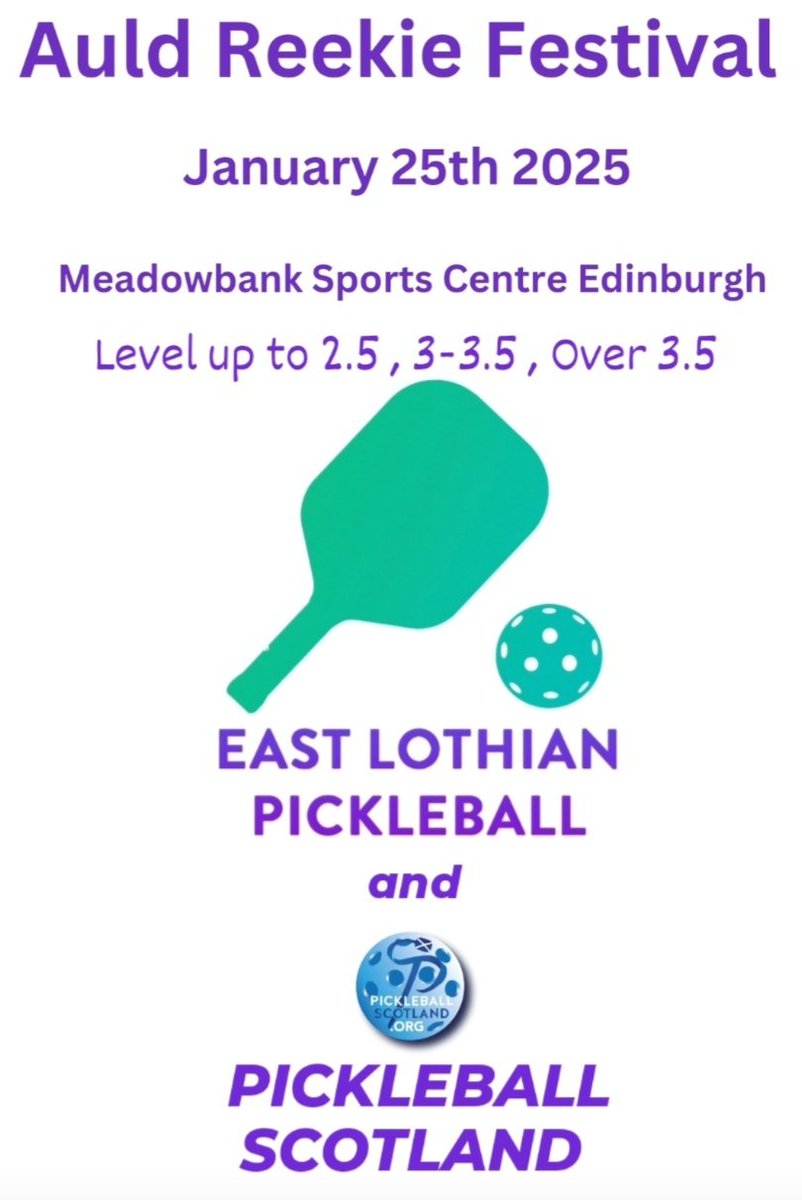 Entries Open 5th November at 7pm pickleballscotland.org/regional-club-…
<a href="/nanettemutrie/">Nanette Mutrie</a> <a href="/sportscotland/">sportscotland</a> <a href="/GetScotActive/">Get Scotland Active</a>
