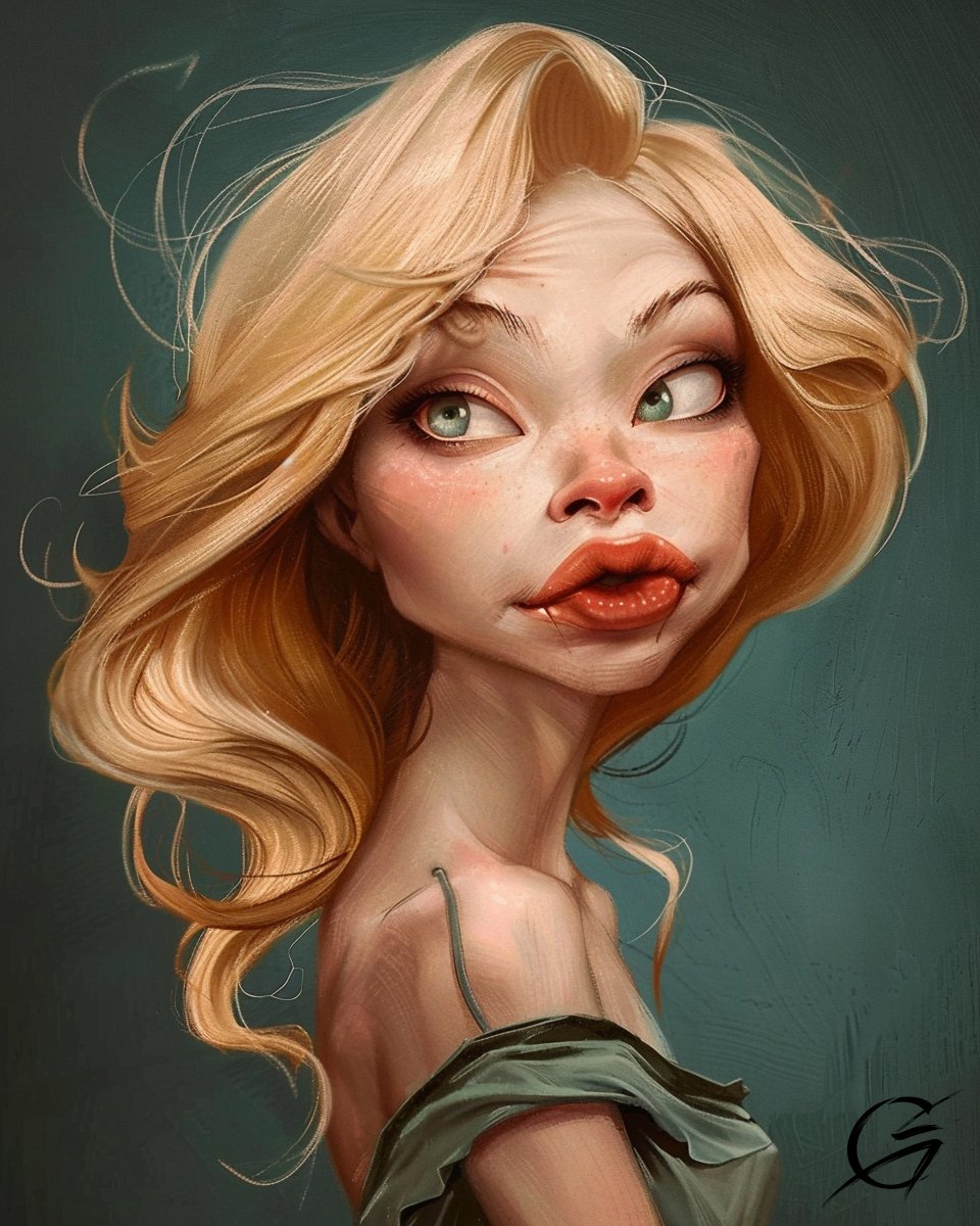 g_art_official's tweet image. That moment when you're not sure if you're daydreaming or just forgot what you came into the room for. 🤷‍♀️💄 #BlondeMoments #CaricatureArt #FunnyFaces #LostInThought #WednesdayVibes #CaricatureArtist #PlayfulPortrait #ClassicLook