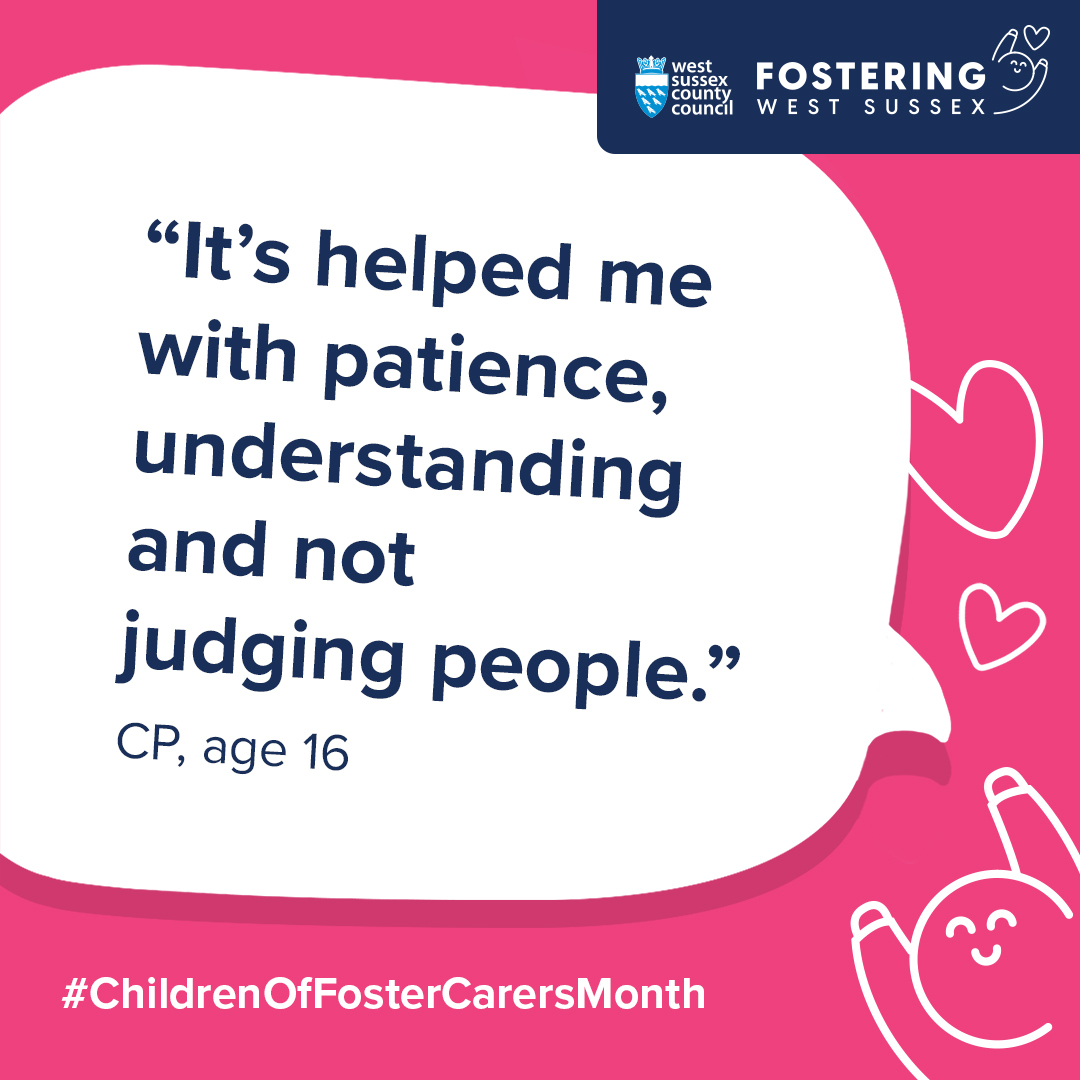 FosterWSCC's tweet image. As we wrap up #ChildrenOfFosterCarersMonth, we want to end by highlighting some final quotes from children of foster carers. 😊

Find out how you can make a difference by getting in touch with us!

#WestSussex
