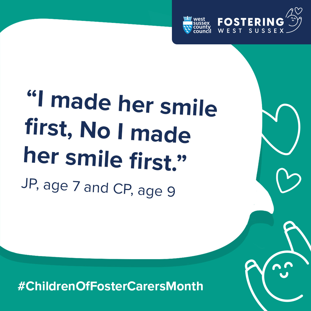 FosterWSCC's tweet image. As we wrap up #ChildrenOfFosterCarersMonth, we want to end by highlighting some final quotes from children of foster carers. 😊

Find out how you can make a difference by getting in touch with us!

#WestSussex