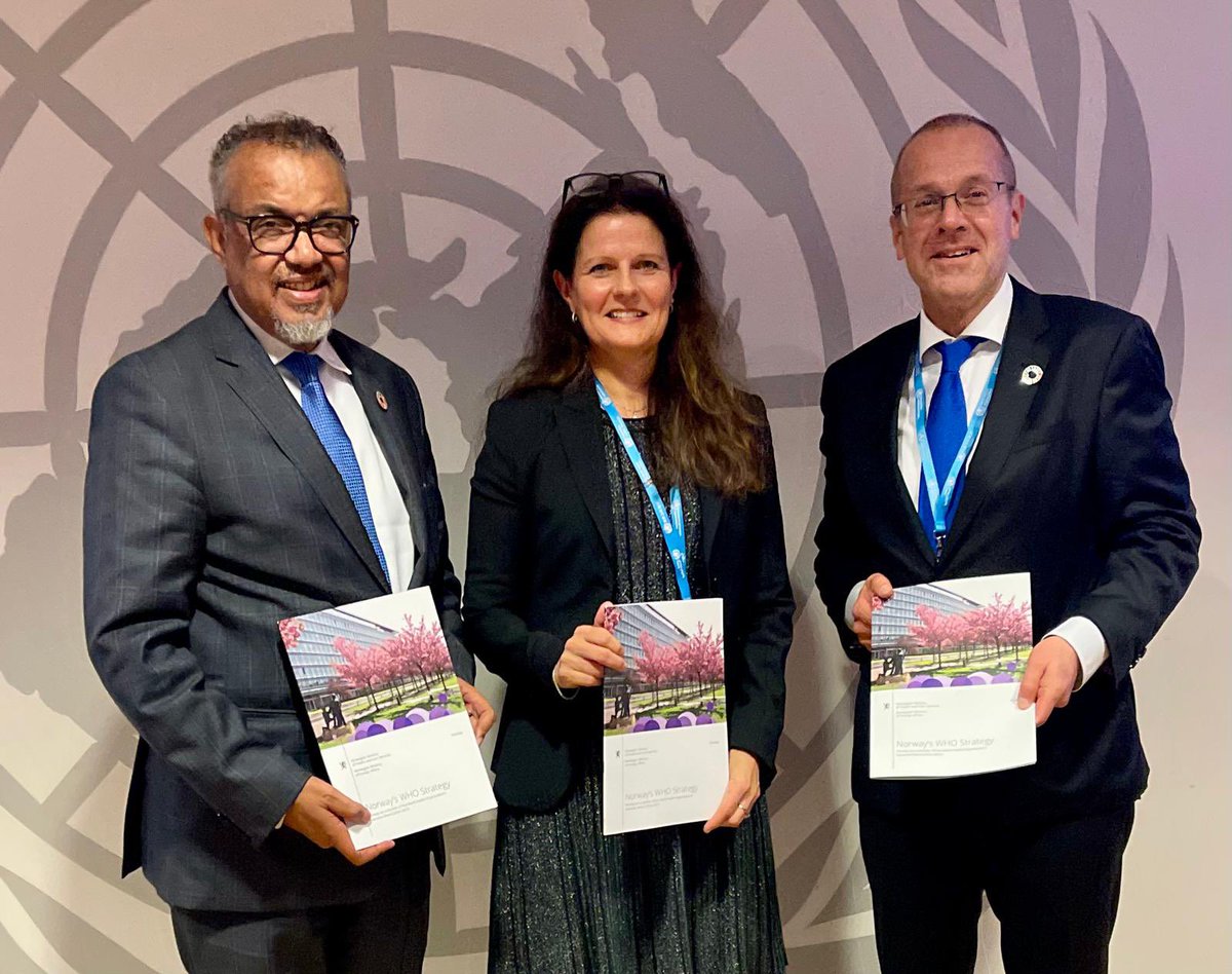 Tedros Adhanom Ghebreyesus (@drtedros) on Twitter photo Congratulations and appreciation to #Norway and Cathrine Marie Lofthus, Secretary-General <a href="/helse_og_omsorg/">Helse- og omsorgsdep</a>, for presenting their strategy document to support and work with <a href="/WHO/">World Health Organization (WHO)</a> in the next three years.
I fully agree with their priorities: good governance, achieving universal Congratulations and appreciation to #Norway and Cathrine Marie Lofthus, Secretary-General <a href="/helse_og_omsorg/">Helse- og omsorgsdep</a>, for presenting their strategy document to support and work with <a href="/WHO/">World Health Organization (WHO)</a> in the next three years.
I fully agree with their priorities: good governance, achieving universal
