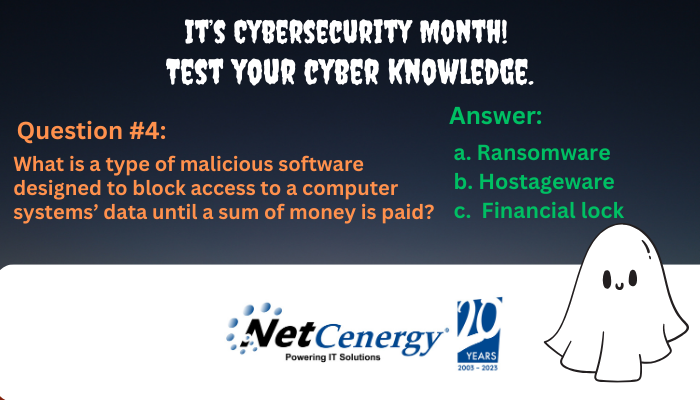 Wrapping up Cybersecurity Awareness Month with our final trivia question. Click here for the answer: netcenergy.com/cyber-trivia-4…