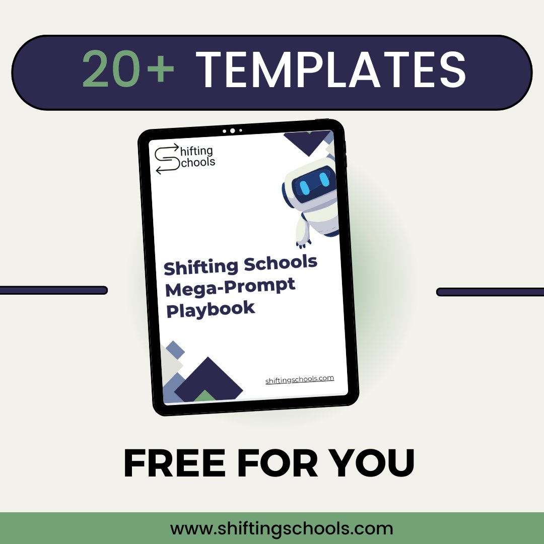 Tricia Friedman (@tricia_fried) on Twitter photo I've been asked to bundle together some of our most-liked use cases for starting to experiment with #generativeAI and prompt craft.
You can find the 20+ fav's here. Hope they help you learn more about what is (and isn't) the best use for emerging tech
shiftingschools.lpages.co/our-mega-promp… I've been asked to bundle together some of our most-liked use cases for starting to experiment with #generativeAI and prompt craft.
You can find the 20+ fav's here. Hope they help you learn more about what is (and isn't) the best use for emerging tech
shiftingschools.lpages.co/our-mega-promp…