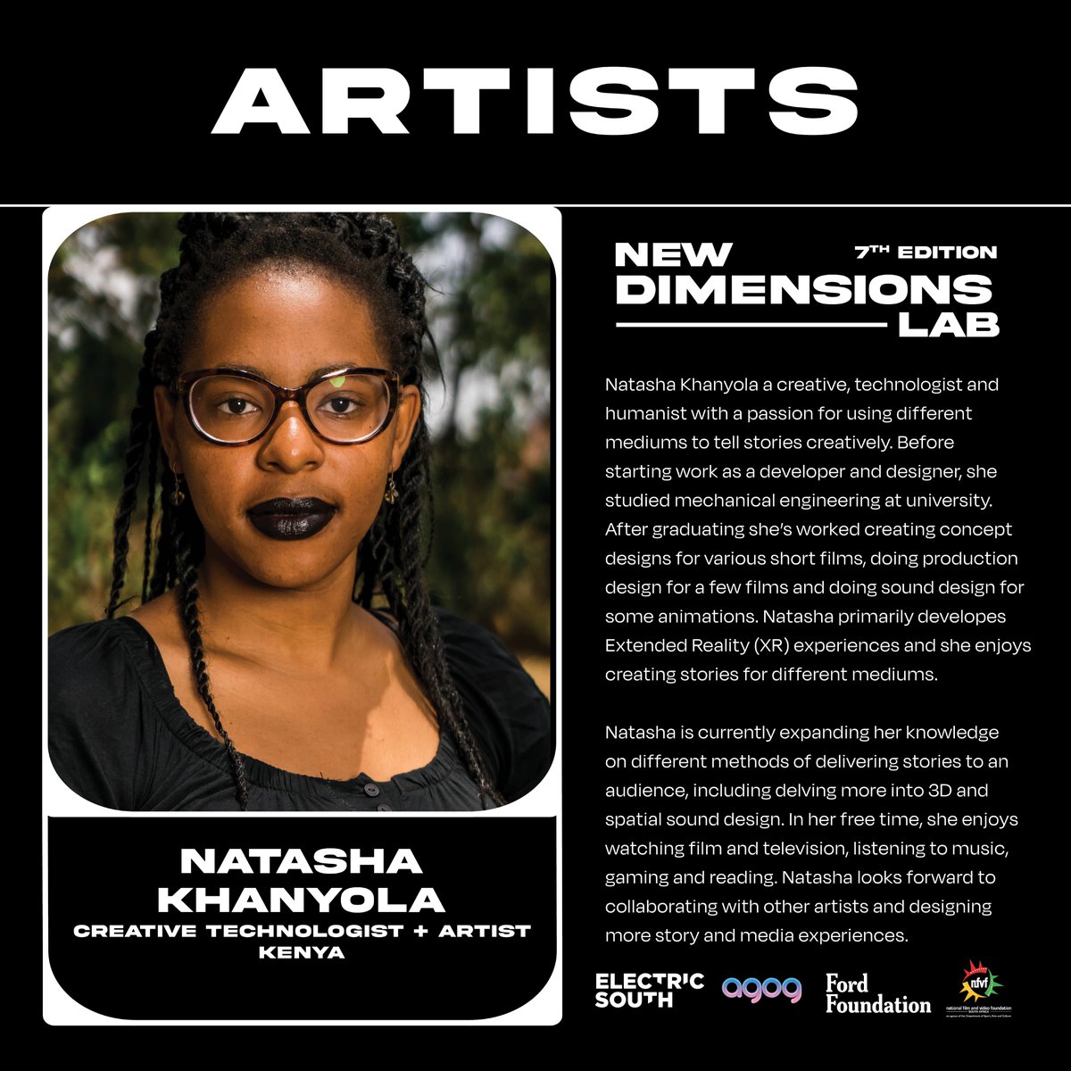 Meet Natasha Khanyola 🇰🇪  a creative, technologist and humanist with a passion for using different mediums to tell stories creatively. Before starting work as a developer and designer, she studied mechanical engineering at university.