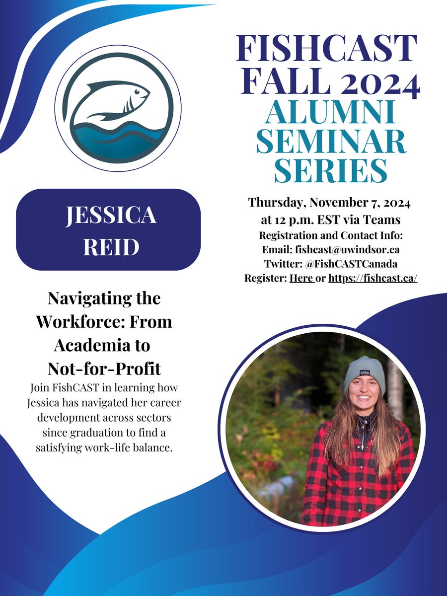 FishCAST (@fishcastcanada) on Twitter photo The <a href="/FishCASTCanada/">FishCAST</a> Seminars will continue on Thursday, November 7th, at 12 p.m. EST! Join us in welcoming back @__jreid to discuss her career path from academia to not-for-profit! <a href="/cdnsciencepub/">Canadian Science Publishing</a> Registration available at the following link:
events.teams.microsoft.com/event/3fd3985c… The <a href="/FishCASTCanada/">FishCAST</a> Seminars will continue on Thursday, November 7th, at 12 p.m. EST! Join us in welcoming back @__jreid to discuss her career path from academia to not-for-profit! <a href="/cdnsciencepub/">Canadian Science Publishing</a> Registration available at the following link:
events.teams.microsoft.com/event/3fd3985c…
