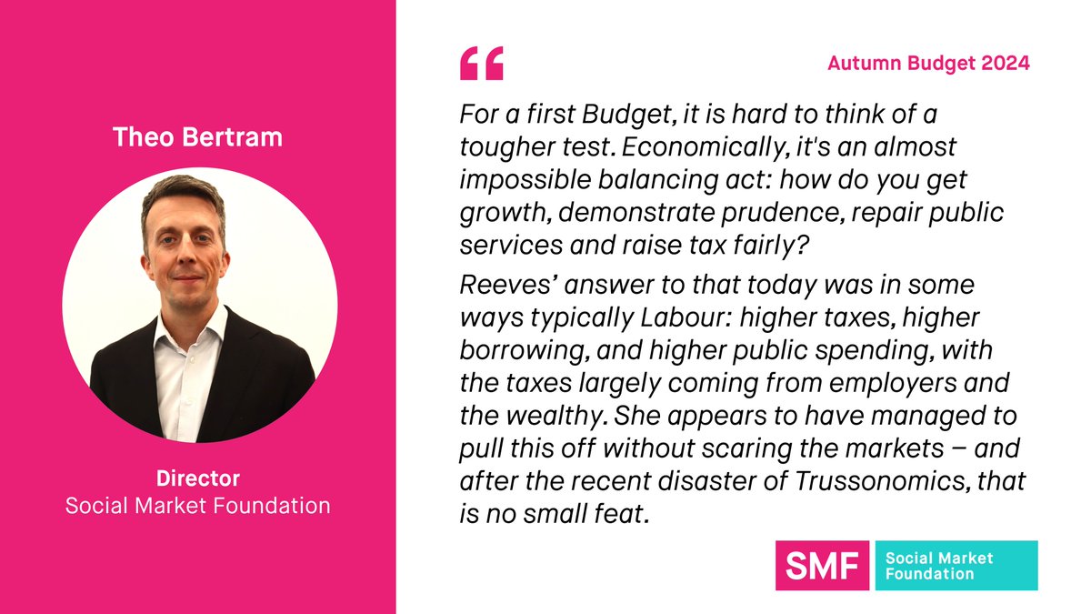 Social Market Foundation (@smfthinktank) on Twitter photo On the #Budget24, Director <a href="/theobertram/">Theo Bertram</a> said👇
Follow the thread, or read the full response: smf.co.uk/social-market-… On the #Budget24, Director <a href="/theobertram/">Theo Bertram</a> said👇
Follow the thread, or read the full response: smf.co.uk/social-market-…