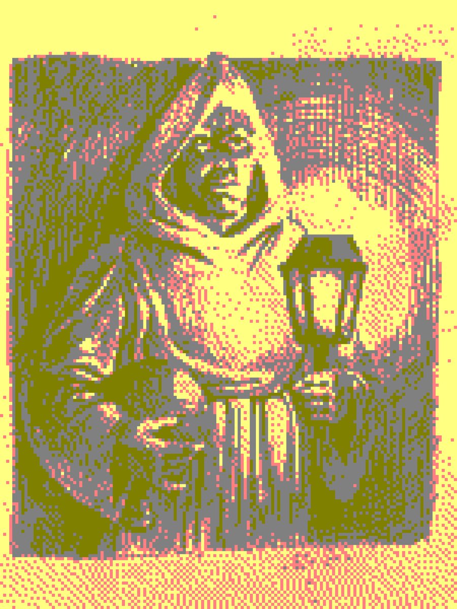 brozef_'s tweet photo. quick cultist sketch + digital filter test https://t.co/z4rtvknExb