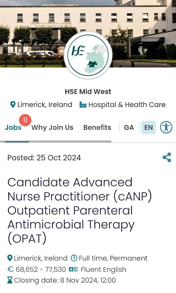 Michelle Cooke (@michellec1982jd) on Twitter photo Wonderful opportunity to apply for cANP OPAT at University Hospital Limerick <a href="/HSEMidWest/">HSE Mid West</a> <a href="/s_broderick1/">Sandra Broderick</a>
Click on link ⬇️ for further details
rezoomo.com/job/71663/ Closing date 08/11
<a href="/Jennife62768702/">Jennifer Khan</a> <a href="/Bermurphy6/">Bermurphy</a> <a href="/tinafitz37/">Tina FitzGerald 🏉</a> <a href="/docnoodles/">Nuala</a> <a href="/LindaMullane2/">Linda Mullane</a> Wonderful opportunity to apply for cANP OPAT at University Hospital Limerick <a href="/HSEMidWest/">HSE Mid West</a> <a href="/s_broderick1/">Sandra Broderick</a>
Click on link ⬇️ for further details
rezoomo.com/job/71663/ Closing date 08/11
<a href="/Jennife62768702/">Jennifer Khan</a> <a href="/Bermurphy6/">Bermurphy</a> <a href="/tinafitz37/">Tina FitzGerald 🏉</a> <a href="/docnoodles/">Nuala</a> <a href="/LindaMullane2/">Linda Mullane</a>