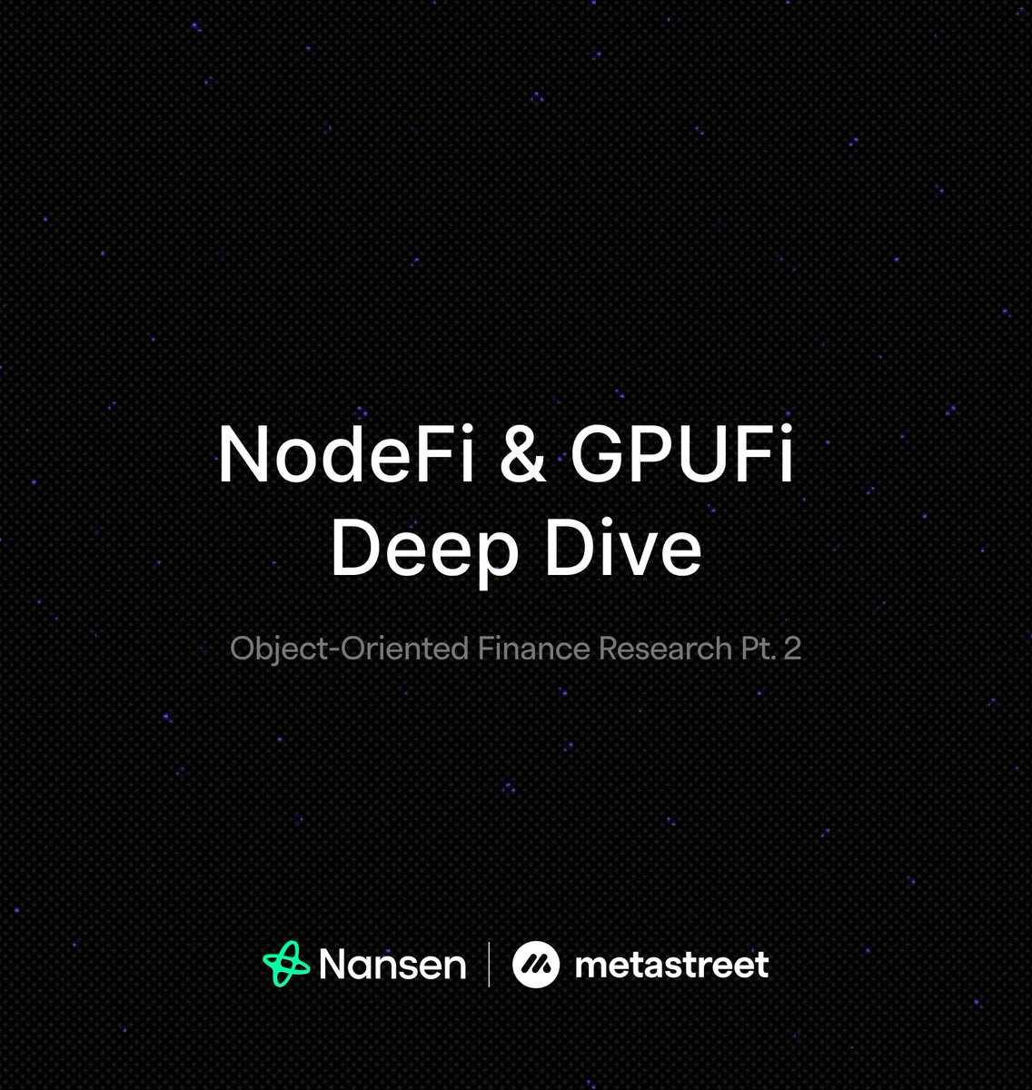 1/ Weeks ago, we launched part 1 of our Object Oriented Finance <a href="/nansen_ai/">Nansen 🧭</a> report to explore returns from assets like GameFi, RWAs, &amp; Nodes

Today, pt 2 drops -- spotlighting NodeFi &amp; GPUfi + their high-yield potential

Uncover why they will be the next big DeFi breakthrough 💻👇
