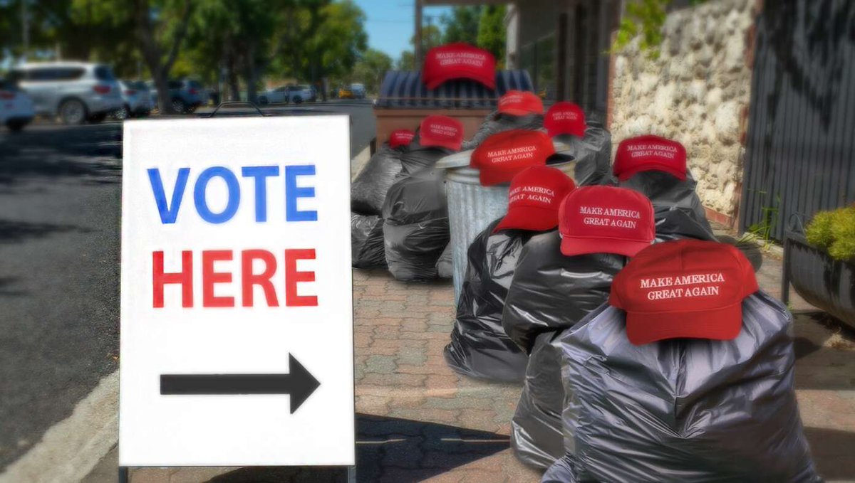 TheBabylonBee's tweet photo. Report: Millions Of Garbage Bags Seen Lining Up Outside Polling Stations https://t.co/6DQyrQhKcb https://t.co/x4vG0gQ7cq
