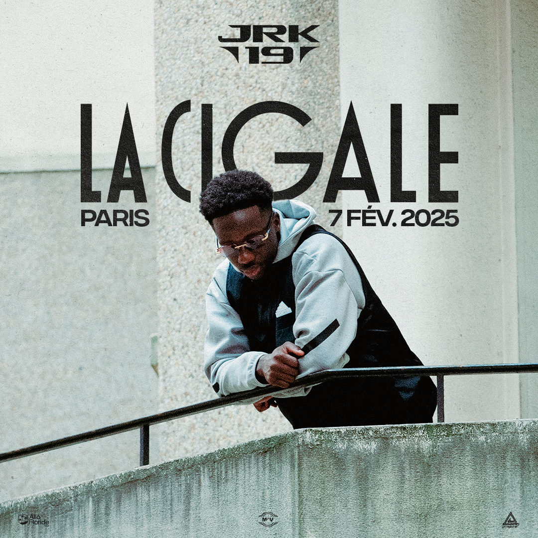 [𝗖𝗢𝗡𝗖𝗘𝗥𝗧] JRK 19 à La Cigale le 7 février 2025 ! 💪

JRK 19 continue son ascension et annonce une tournée dans toute la France ainsi qu’une date à Londres 👋

🤝 La Triade, MAV Records
🎫 link.dice.fm/jrk-19-cigale