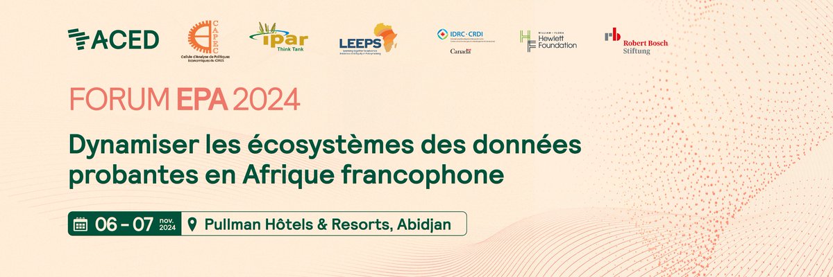 acedafrica's tweet image. #ForumEPA2024 : Une synergie unique entre chercheurs, experts &amp;amp; décideurs pour forger un écosystème d'innovation. Porté par
@acedafrica,@info_capec, @IPAR_ThinkTank et soutenu par @IDRC_CRDI,@Hewlett_Found , Robert Bosch Stiftung, @results4dev 

📅 6-7 nov. Abidjan