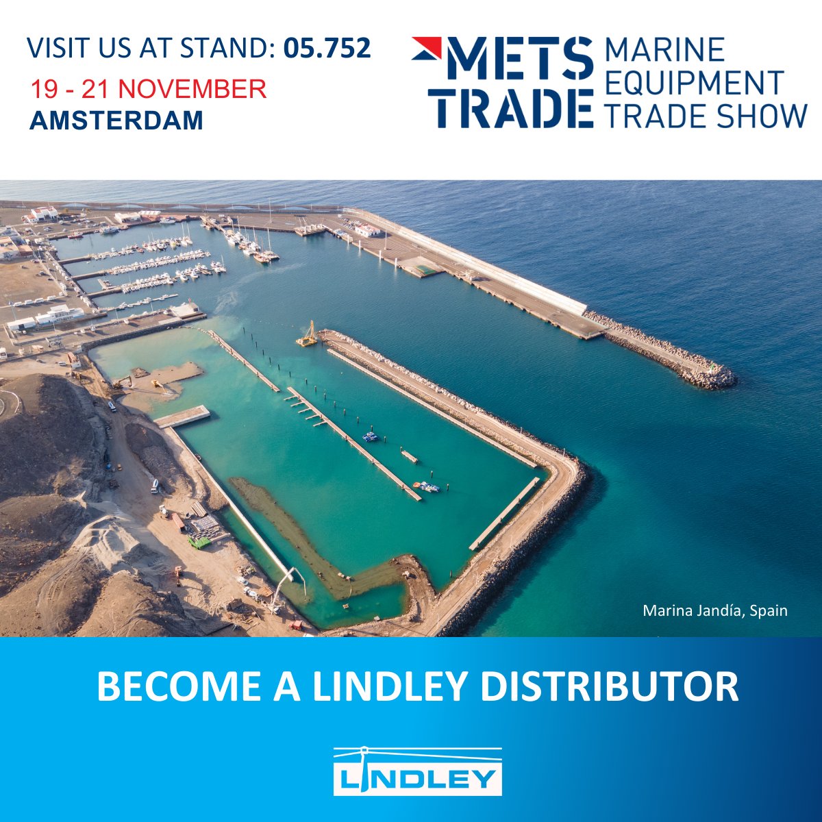 lindley_marinas's tweet photo. The countdown has begun! In just three weeks, Lindley will be back at the METSTRADE for the third year in a row!
Meet us at stand 05.752 in the Marina Yard Pavilion to discover our latest projects, explore new opportunities, and discuss how you can become a Lindley distributor. https://t.co/oZFfZULMHg