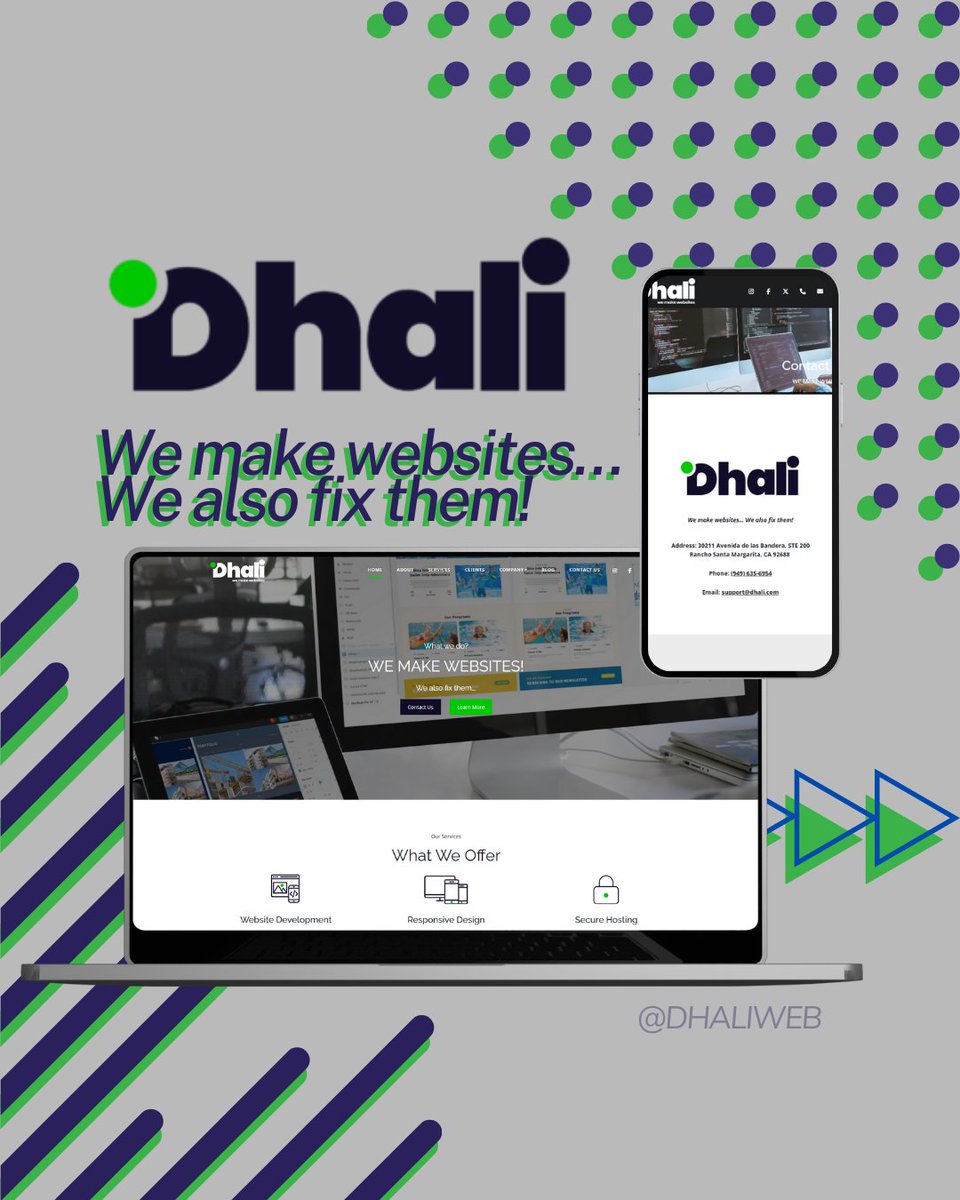 dhaliweb's tweet photo. Today's Website Highlight is our very own website!
Our goal at Dhali is to offer you a great-looking website design, a responsive support team, and customized services.

Check us out for your new website today🎉
https://t.co/kdYvjEWYyJ https://t.co/mWst2OB9WT
