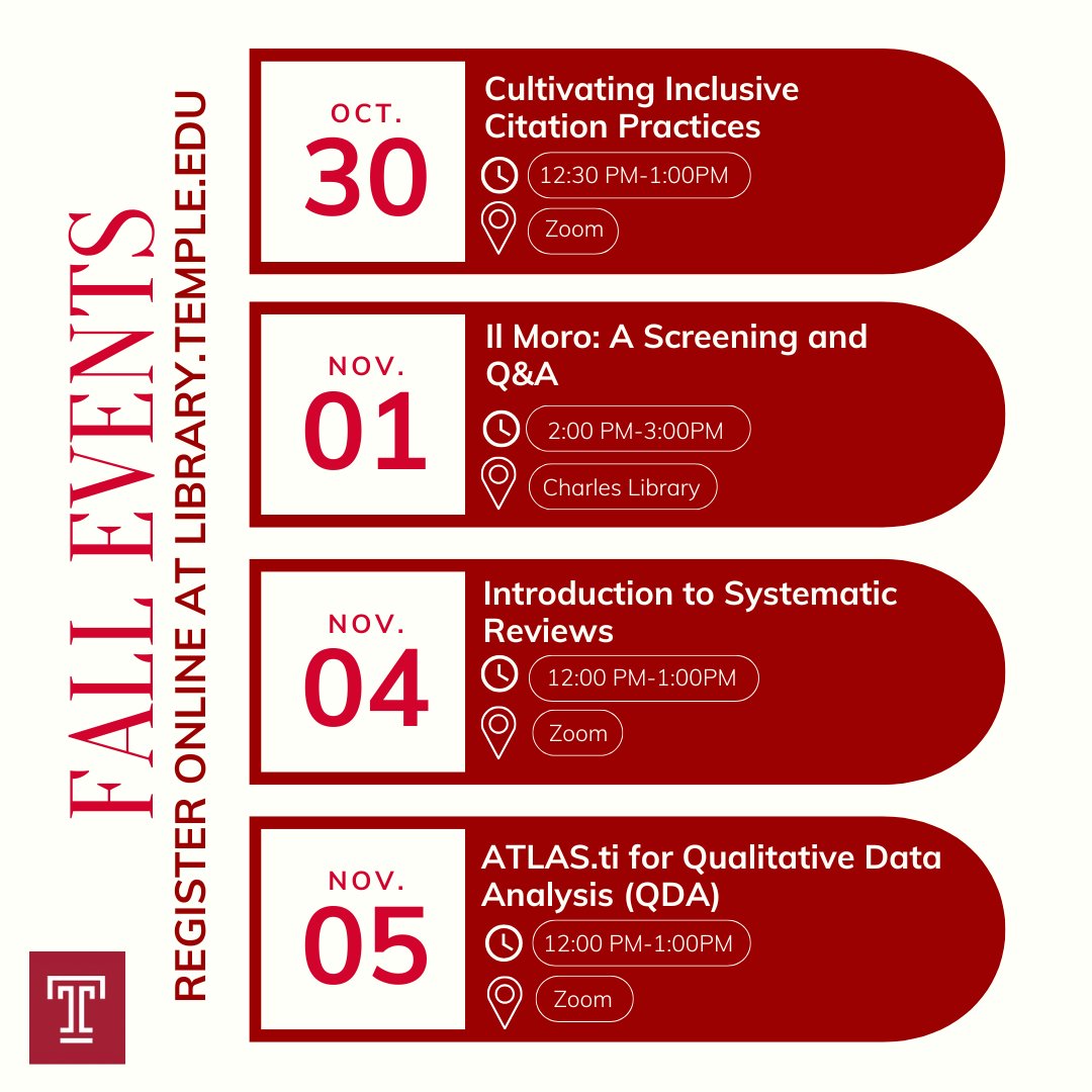 Follow Us on Blue Sky -- Temple Libraries tweet media