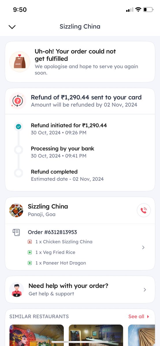 kshman's tweet image. Dear @zomato @zomatocare my order was canceled by your team after 2 hours of wait! Restaurant prepared order long ago but no one came to pickup. Screwed up the dinner tonight. #HappyDiwali @deepigoyal
