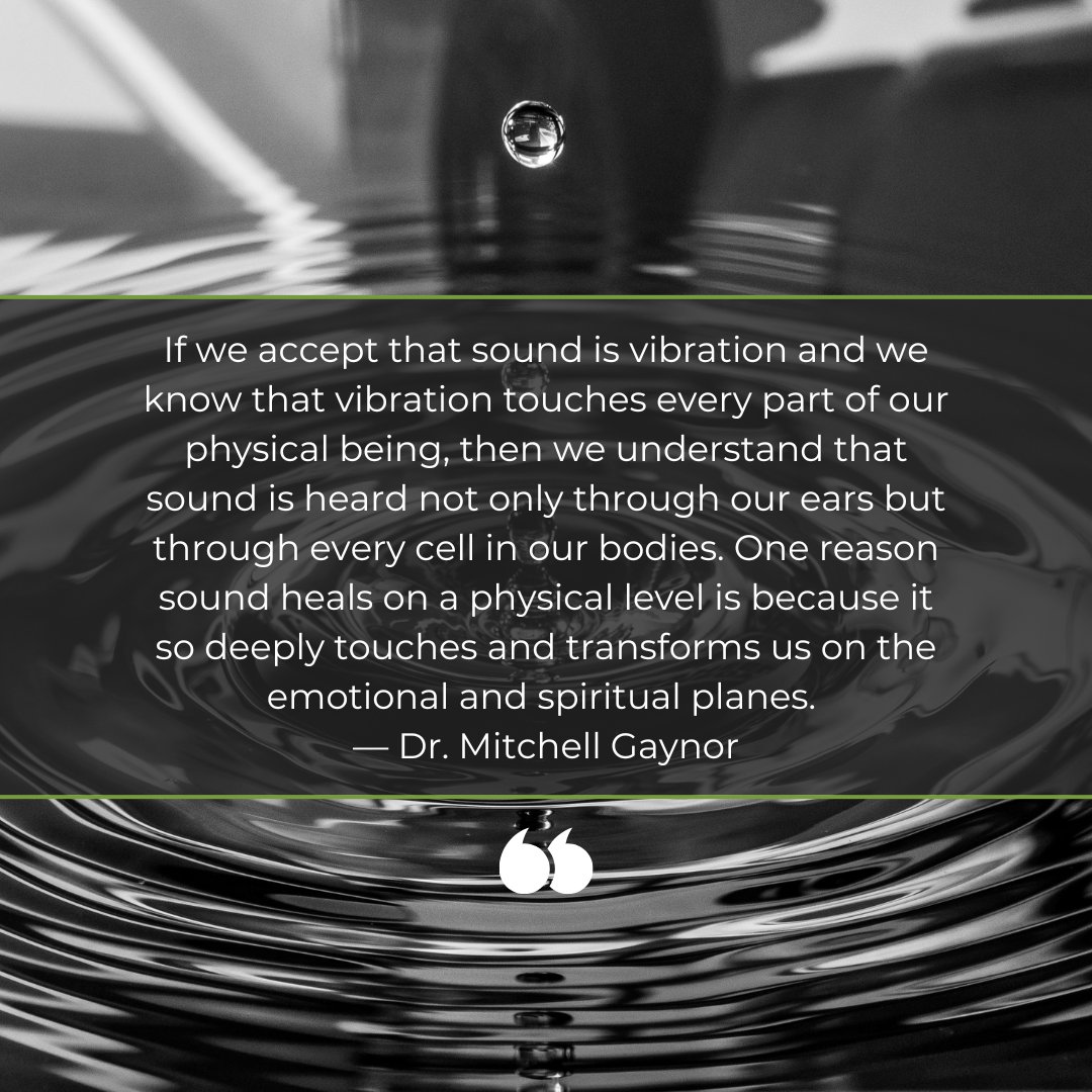 Sound is vibration and vibration is healing. Sound can reach us in places beyond words, even down to a cellular level. Sound can unlock healing in mind, body, and spirit.

#musicmonday