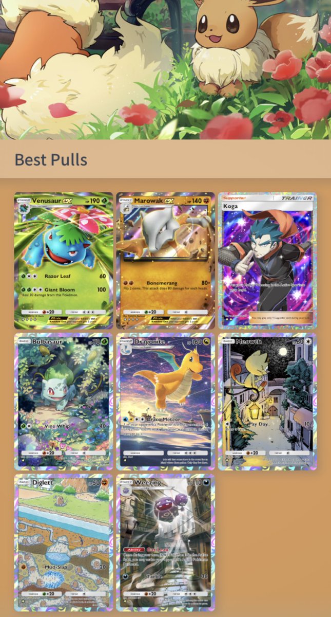 Hey könnt mich gerne adden im neuen Pokémon TCG Pocket
Nebenbei auch meine besten Pulls von heute