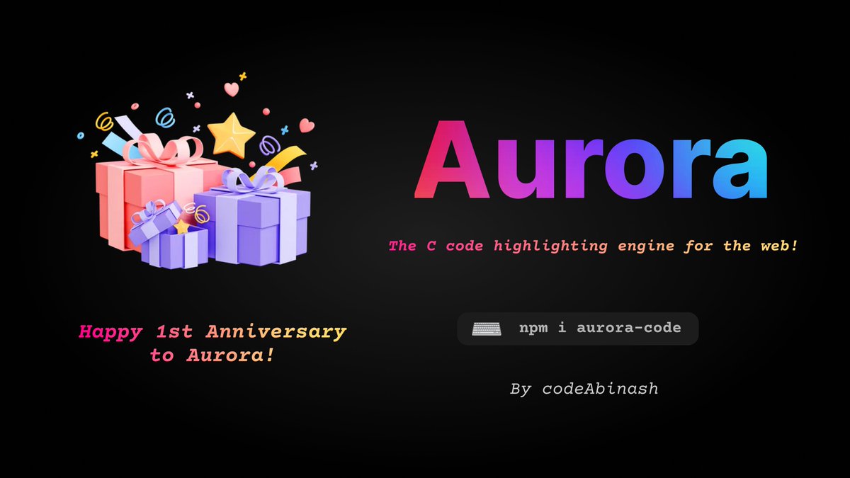 codeAbinash's tweet image. 🎉 Aurora hits 1 year! Currently fast for C, now expanding to JS, TS, CSS, Python & more! 🚀
Seeking contributors with Compiler Design skills (parsing/tokenization) to keep Aurora optimized, single-pass, and regex-free.
DM for guidance! #OpenSource #highlighter #fastest
