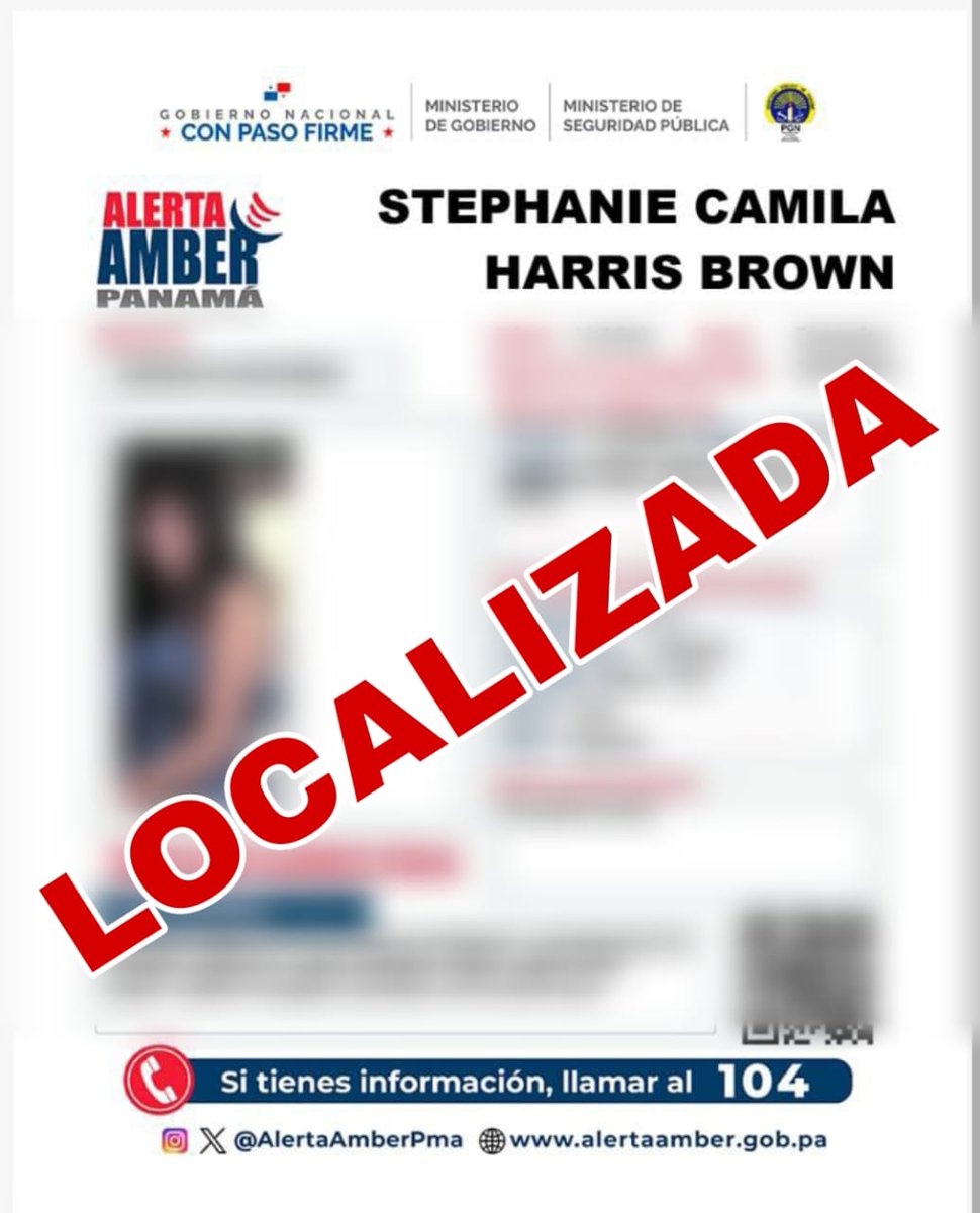 policiadepanama's tweet photo. #Ubicada | Mediante @AlertaAmberPma, ubicamos sana y salva en el distrito de Arraiján, a una menor de 14 años reportada como desaparecida. @PGN_PANAMA https://t.co/i98SMJYqN5