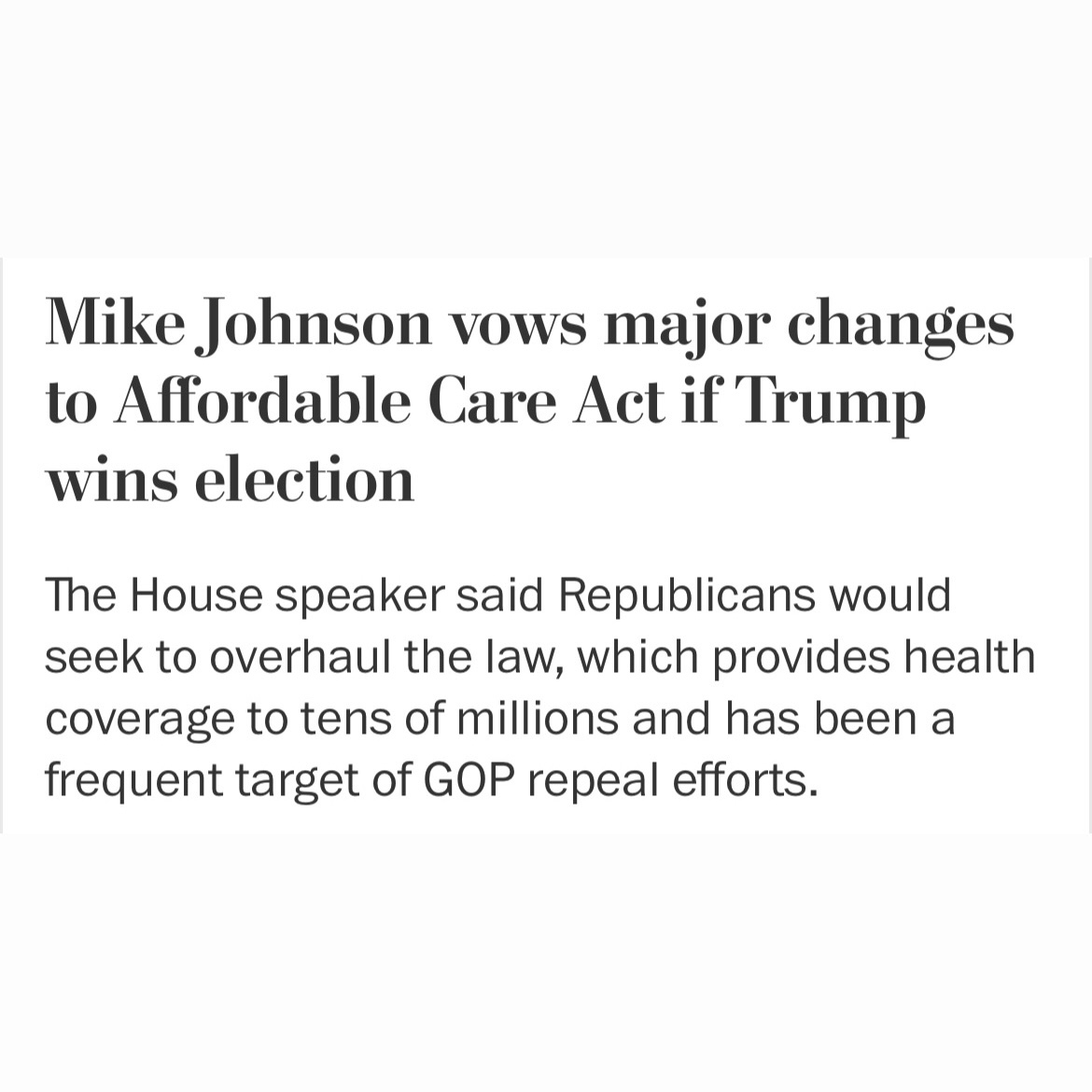 HillaryClinton's tweet photo. Millions of Americans rely on the Affordable Care Act for health care, including small business owners and entrepreneurs who don't have the option of getting health care from a larger employer. 

If Republicans keep the House, they'll still try to kill it (again). https://t.co/q2gXq8pbM4