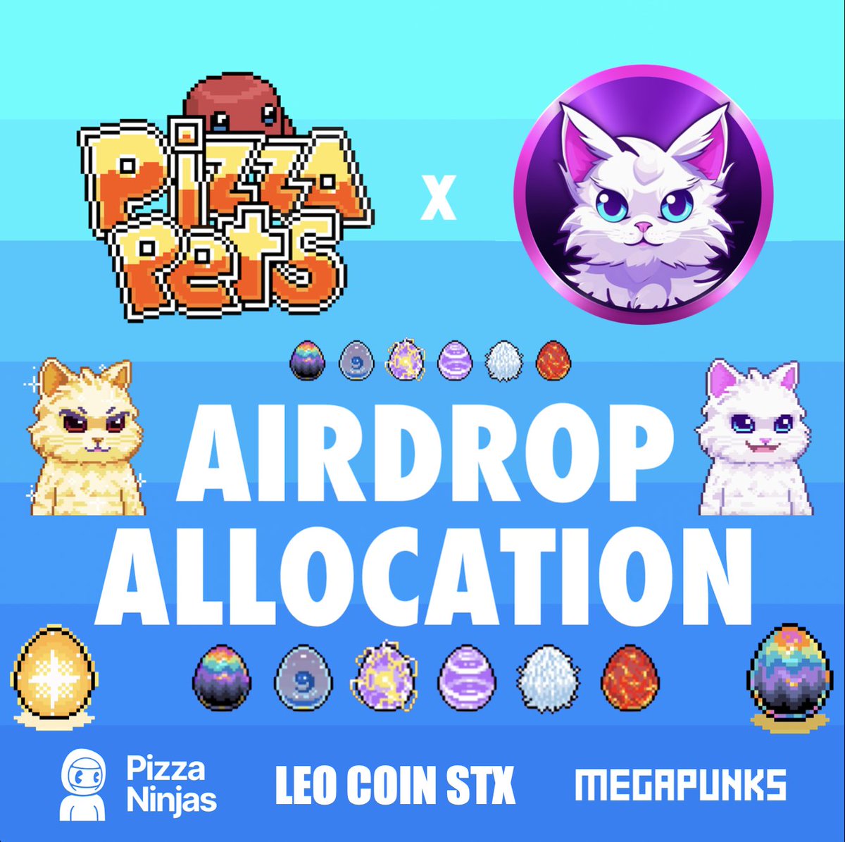 LeoCoinSTX's tweet photo. We’ve secured an allocation for the $LEO community!

Thrilled to announce a collaboration with @Pizza_Ninjas &amp; @MegaPunks_BTC on their upcoming @Pizza_Pets airdrop.

Stay tuned for the holder giveaway in our Discord! 👀 https://t.co/HOQiOngJvu
