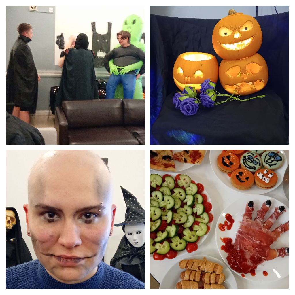 Last night Evolve New Scots had their planned Halloween party. A dozen very happy Ukrainian young people made their own spooky party food and decorations 👻 🎃 #investinyouthwork