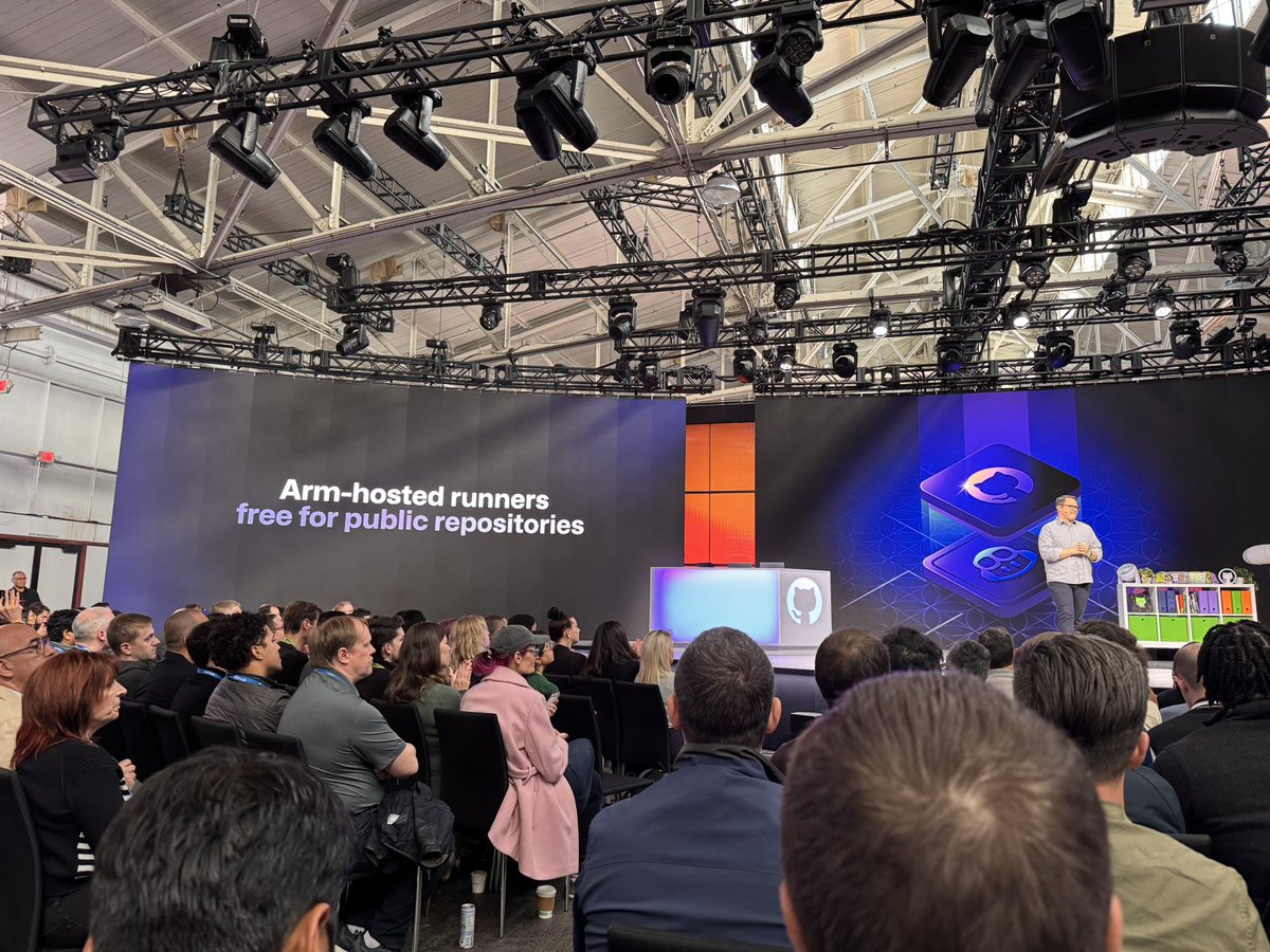 🥳 Arm-hosted runners will be free for open-source repos in the future #githubuniverse