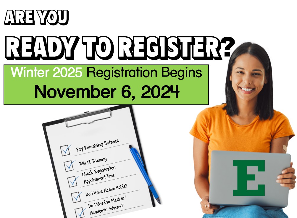 EMUFinancialAid's tweet photo. Registration for the Winter 2025 semester is quickly approaching! All continuing students must complete Title IX Training and Prevention Education before they'll be able to register. Check your email for more information. https://t.co/rYonvPWf3Y