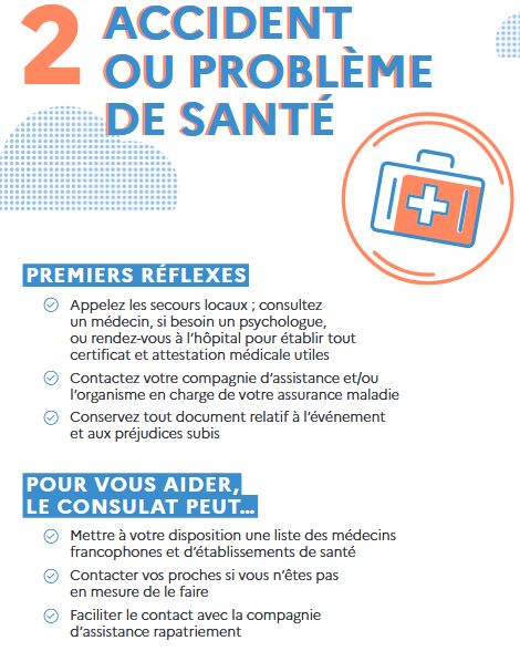 #VendrediLecture | Imprévu à l'étranger ?🌍
🧳Afin d'éviter que votre séjour à l'étranger tourne au cauchemar, adoptez les bons réflexes !

Conseils n°2️⃣ : comment réagir en cas d'accident ou de problème de santé ?

Plus d'informations : diplomatie.gouv.fr/fr/services-au…