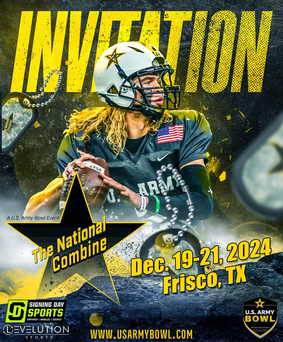 Proud to receive my official invitation letter to #TheNationalCombine at the <a href="/USArmyBowl/">Military Appreciation Bowl Week</a>. Thank you <a href="/GregCooperNJ/">Greg Cooper</a> &amp; <a href="/SamParker3271/">Sam Parker</a> <a href="/CLHawksFB/">CL Hawks Football</a> <a href="/YVQBacademy/">YVQBacademy</a> <a href="/MeanGreenFB/">UNT Football</a> <a href="/TXSTATEFOOTBALL/">Texas State Football</a>
