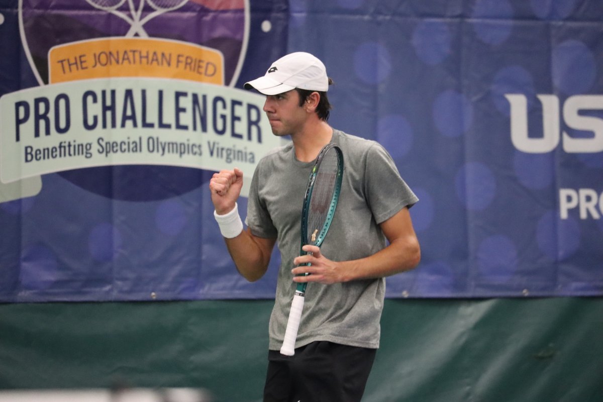 UVAMensTennis's tweet photo. WAHOOWA!!
Chris Rodesch picks up his first career ATP Challenger main draw win, taking down Govind Nanda 6-4, 6-3 to advance to the second round at the Jonathan Fried Pro Challenger #GoHoos https://t.co/rb46vBILbA