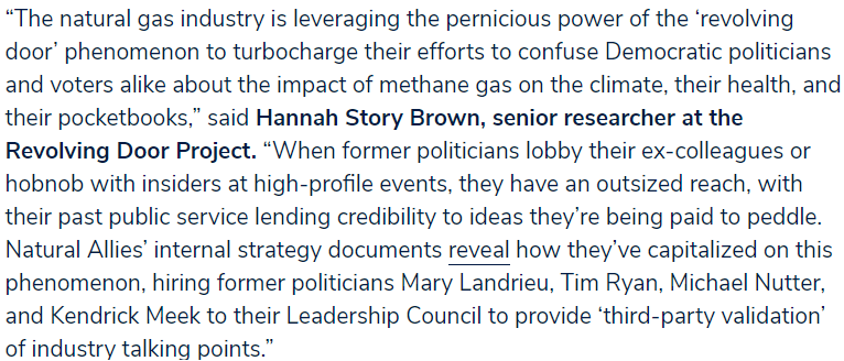 Revolving Door Project (@revolvingdoordc) on Twitter photo In the words of <a href="/HannahStoryB/">Hannah Story Brown</a>, "When former politicians lobby their ex-colleagues or hobnob with insiders at high-profile events, they have an outsized reach, with their past public service lending credibility to ideas they're being paid to peddle." In the words of <a href="/HannahStoryB/">Hannah Story Brown</a>, "When former politicians lobby their ex-colleagues or hobnob with insiders at high-profile events, they have an outsized reach, with their past public service lending credibility to ideas they're being paid to peddle."