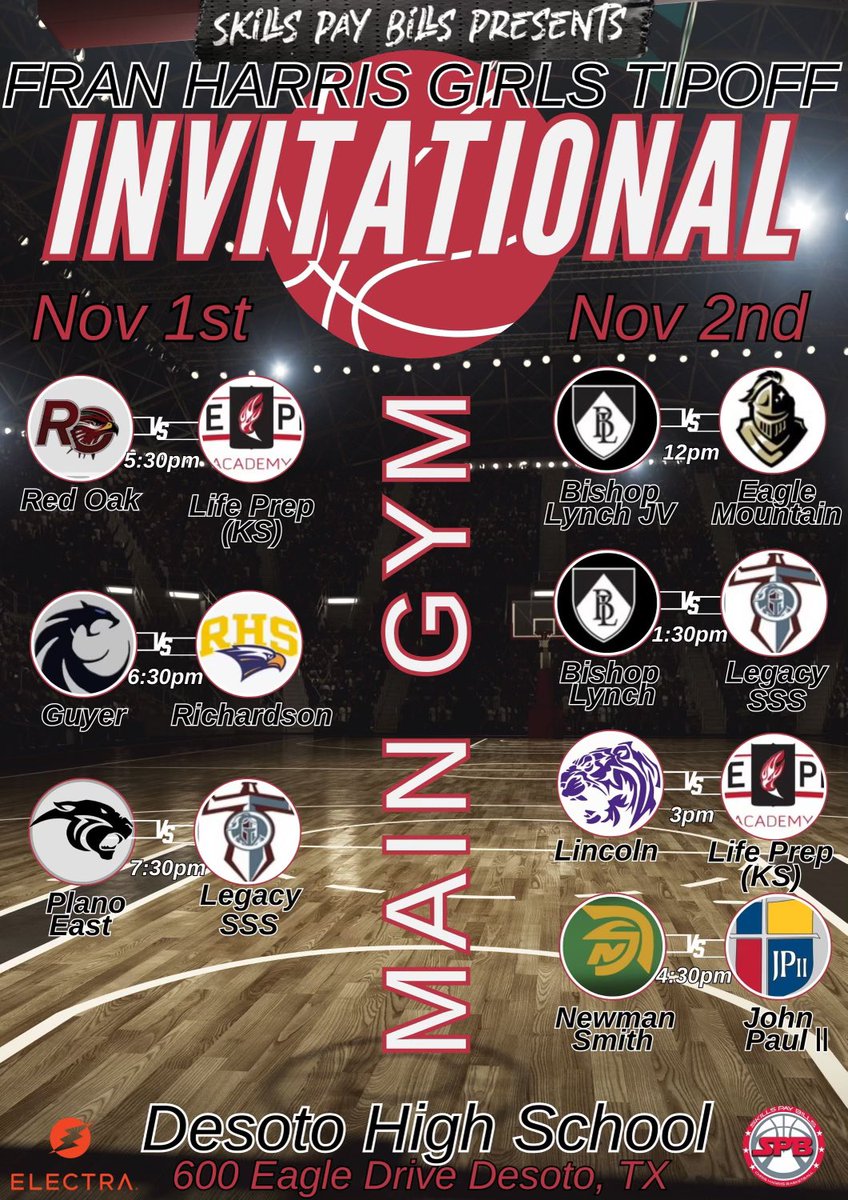 ChrisHarrisBB's tweet photo. The Fran Harris Tipoff Invitational Begins In 2 days Basketball Fans this event is filled with talent from all over Dallas , Houston and Kansas!
Big Time Players,
Big Time Programs
Big Time Matchups
Big Time Event!
#FranHarrisTipoff #SkillsPayBills https://t.co/DOS4Yt9a8d