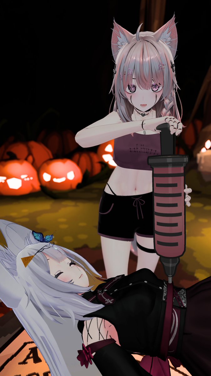 NyaMewVRC's tweet photo. Because making my friend drink innocent looking potions is fun ~ They somehow felt unwell afterward so I had to use the giant needle :3 

Innocent potion drinker: MisterGerbelle @MisterGerbelle 
Photographer: SweetVoid @SweetVoidVR
#VRChat #VR #VRC https://t.co/eWefoWFzG4