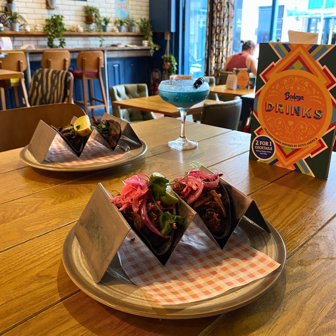 Your Tuesday just got tastier, Amigo 🌮

Enjoy 2-for-1 plates of tacos—bring a friend and savour double the flavour without doubling the cost 🤩

Make Tuesday the best day of the week with us, every week!