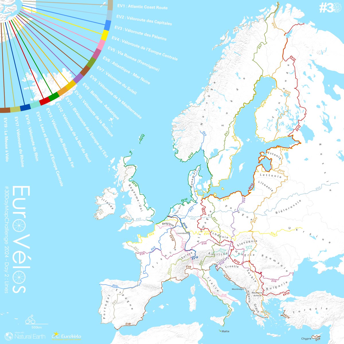 IGN France (@ignfrance) on Twitter photo #30daymapchallenge J-2 #Lines
En selle🚲! Retrouvez les tracés #EuroVelo qui sillonnent l'#Europe.
Avec ces 17 parcours, la variété des paysages et des pays est immense ! En attendant la future Euro #Velo 16 qui traversera la péninsule ibérique.
✍️Pierre Philippe
<a href="/ECFEuroVelo/">EuroVelo 🇪🇺</a> #30daymapchallenge J-2 #Lines
En selle🚲! Retrouvez les tracés #EuroVelo qui sillonnent l'#Europe.
Avec ces 17 parcours, la variété des paysages et des pays est immense ! En attendant la future Euro #Velo 16 qui traversera la péninsule ibérique.
✍️Pierre Philippe
<a href="/ECFEuroVelo/">EuroVelo 🇪🇺</a>