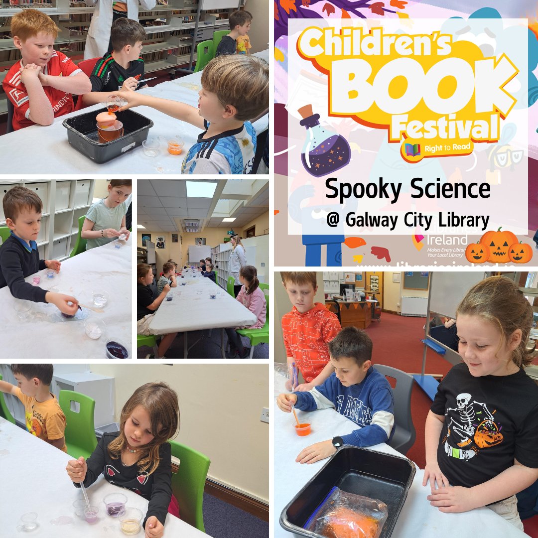 galwaycitylib's tweet image. It was a really spook-tacular day here in Galway City Library, with kids of all ages enjoying our Spooky Science workshops, led by Jennifer from Anyone4science 🎃🧪
#ChildrensBookFestival #Science #STEM #AtYourLibrary #GalwayLibraries100