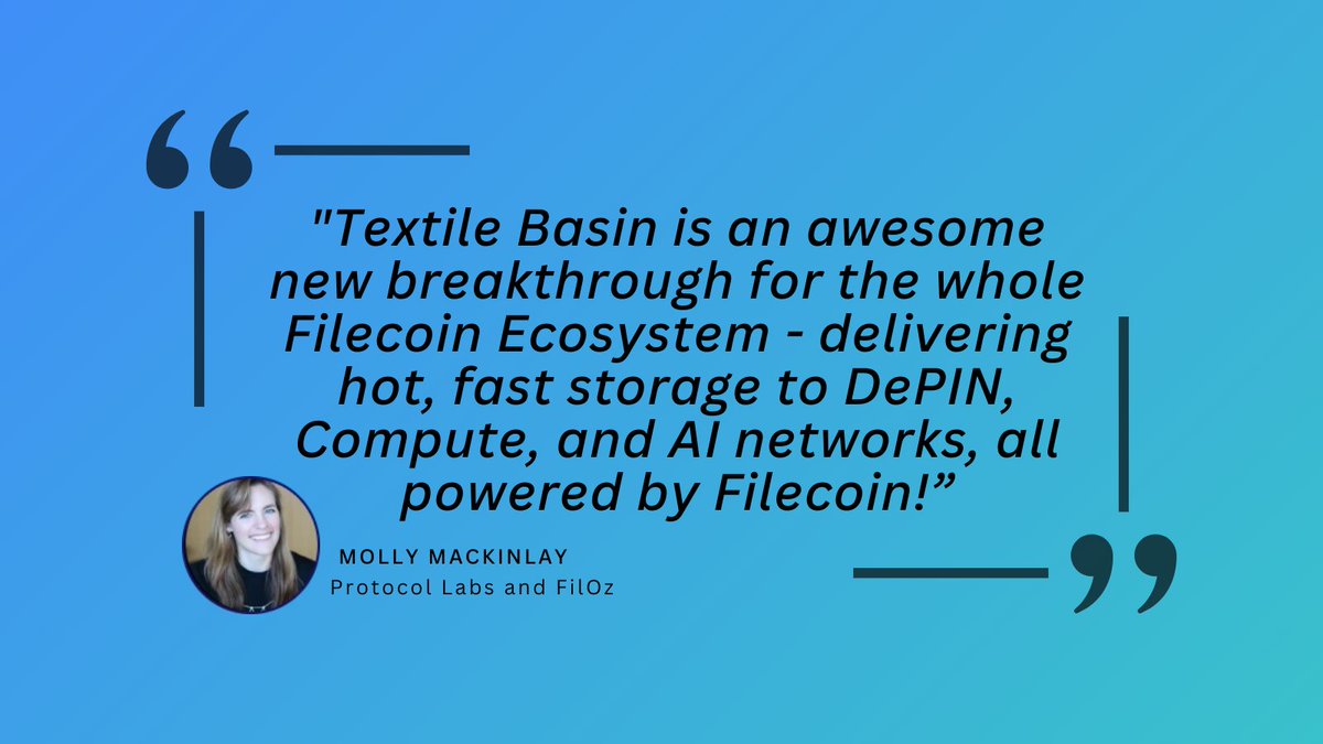 .<a href="/momack28/">Molly Mackinlay | momack</a>, Engineering &amp; Research WG Lead at @ProtocolLabs, and CEO of <a href="/_FilOz/">FilOz</a> share insights on <a href="/textileio/">Textile</a> Basin’s impact: