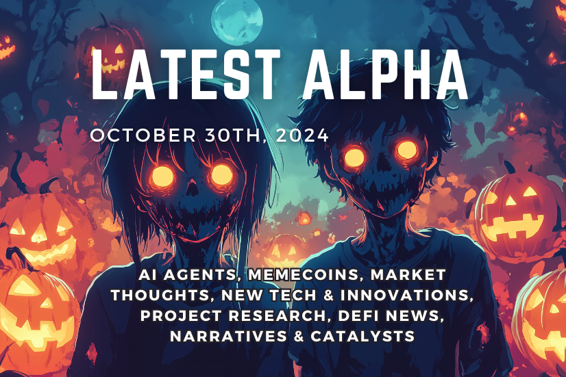 CryptoShiro_'s tweet photo. Gm guys 🫡
​
• AI
• Memecoins
• Market Thoughts
• Project Research
• DeFi News
• Narratives & Catalysts ↓
​
✦ LATEST ALPHA - October 30th, 2024 🧵                                                                                 
                                                                    
---------------------------
​
AI Memes, AI Agents, AI Tech, it's all about AI these days.
​
BTC is really close to ATH. Uptober has been up.
​
What else is in store for the end of the year?
​
---------------------------

🪂 Airdrop Alpha
​
• Kroma Airdrop Season 1 (https://t.co/77Lfee3Fdl) 
• Aleo Airdrop Claim (https://t.co/sosVptpcFN) 
• Grass Airdrop Claim (https://t.co/Rj0U2xurec) 
• Sonic Strategy (https://t.co/ut21HyzO8Z) 
• Bonus Linea LXP (https://t.co/Z7tjhJN4KG) 
• AbstractChain Badge (https://t.co/kSPjBcVV2l) 
• Variational Testnet (https://t.co/cKXpSsOvA0) 
• Nillion Verifier, VPS Strategy (https://t.co/GwuScZsIL7) 
• 3 DePIN Airdrops (https://t.co/xMzOhf5npf) 
• Some Airdrops for the end of the year  (https://t.co/rxuQmDFq6Q)

🎓 Knowledge, Analyses & Thoughts
​
• The State of Token Unlocks for L1 & L2 Chains (https://t.co/ScCVAKJyM7) 
• BTC TA Price Action (https://t.co/wvmlCgXyoT) 
• EigenLayer & Modular Thesis (https://t.co/e1DmkkONwG) 
• Memes on Base the new playground soon? (https://t.co/4PSz7tnJRI) 
• How to analyze holder distribution for memecoins (https://t.co/4Zni30KQFA) 
• Retail Interest still low despite BTC close to ATH (https://t.co/Ll5SFLAU9E) 
• AI Agents & AI Funds (https://t.co/xOPBEe8mTV) 
• BTC Dominance 3 years High & Altcoins Thoughts (https://t.co/uyBOfcPjIS) 
• AltSeason Analysis (https://t.co/9uiwD9rSen) 
• Thoughts on BTC Price Bias (https://t.co/Zz9bH9BXDP) 
• 10 Web3 Predictions for 2025 (https://t.co/NAfxmuECoN) 
• AI Agents might dominate all sectors by 2025  (https://t.co/T3Ob5iW527)

📰 News, Updates & Catalysts
​
• Last Week’s DeFi News (https://t.co/0HpDPTXIIQ) 
• What happened in Crypto Oct 27 (https://t.co/znB1kaagnn) 
• What happened in Crypto Oct 28 (https://t.co/6NohjNnvhJ) 
• What happened in Crypto Oct 29 (https://t.co/N9HAnmsKBs) 
• More News (https://t.co/UoLObBub4B) 
• Top & Worst Performing Sectors YTD (https://t.co/5cJTWn48MY) 
• MicroStrategy’s Bitcoin Investment $8.4B Unrealized Profit (https://t.co/JE5YcwykRz) 
• Bitcoin Dominance keeps going up (https://t.co/6RXWNRFm7D) 
• Institutions are bidding hard (https://t.co/qBlm9dKyDL) 
• BTC HTF (https://t.co/9bbH7SgMsn) 
• BTC TA (https://t.co/9G893zHLjc) 
• Bullish short term catalysts (https://t.co/BDfRWjfZq7) 
• Crypto Watchlist for the Week Ahead (https://t.co/Z0RqWPWLoY) 
• More Catalysts  (https://t.co/95dECBRNxM)

Project Research & More on Second Tweet 👇
​
---------------------------
​
People you need to Follow ↓
​
@Prithvir12
@crypto_linn 
@DeFi_Made_Here
@0xSalazar
@thesaint_
@dontbuytops
@arndxt_xo 
@andyyy
@Louround_
@rektdiomedes
@eli5defi
@milesdeutscher
@DefiIgnas
@TheDeFinvestor
@hmalviya9
@DistilledCrypto
@fastlife
@MingoAirdrop
@CryptoGirlNova
@TheDeFiPlug
@0xGolden_ 
@Maboocrypto
​
---------------------------
​
Support (Likes, RTs, Bookmarks) is always appreciated if you like this format!
​
Happy Halloween! 🫡
