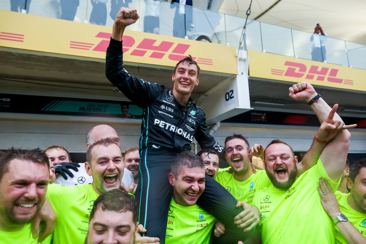 George's special day in Brazil 🥹

Russell scored his first ever Grand Prix win at Interlagos in 2022 🏆

#F1 #BrazilGP