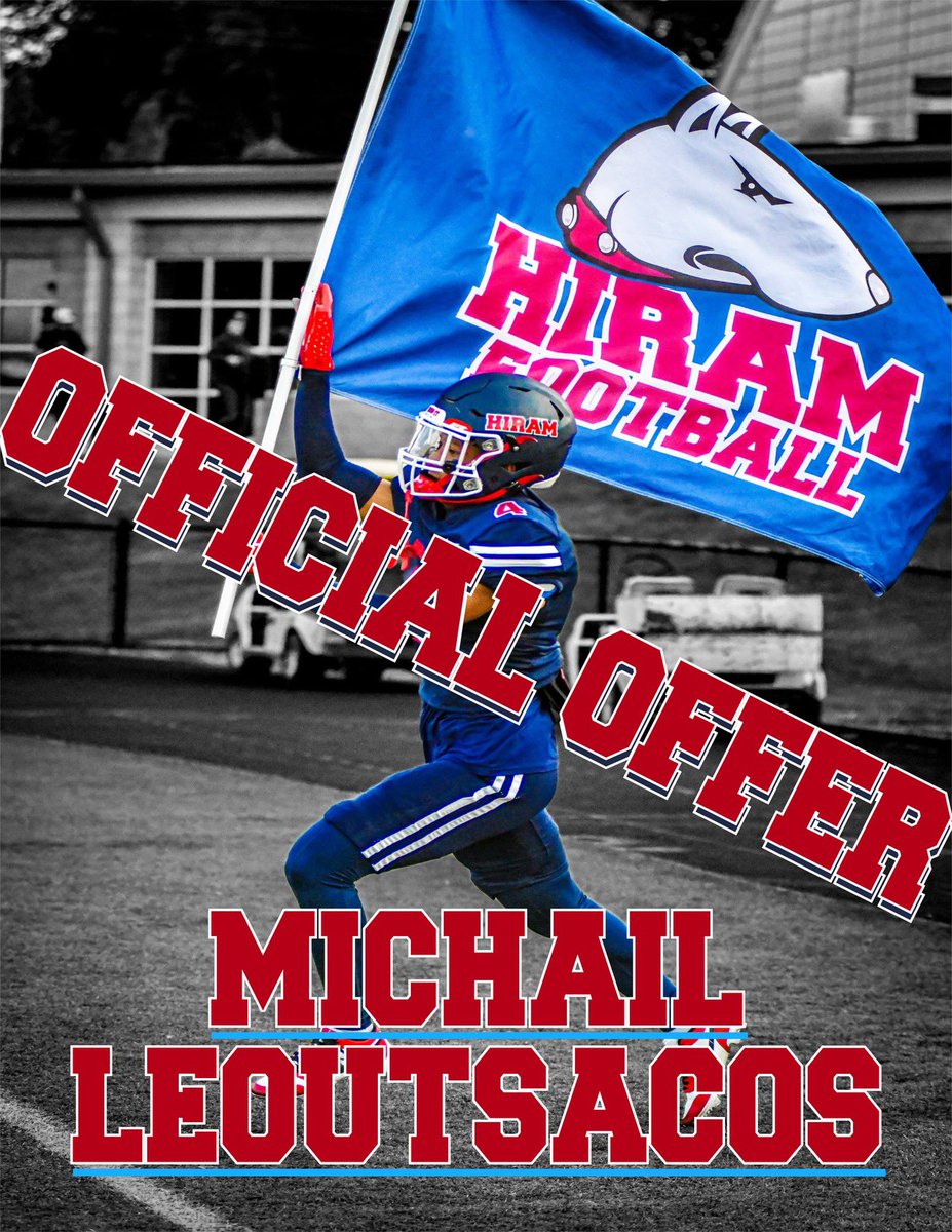 MichailLeo06's tweet photo. After a great conversation with Head Coach @Coach_Mro I’m blessed to receive my first NCAA offer from Hiram College.
@CoachO_Rourke @Hiram_Football @warriors_fbc #TerrierTough https://t.co/yRPGJHImQP
