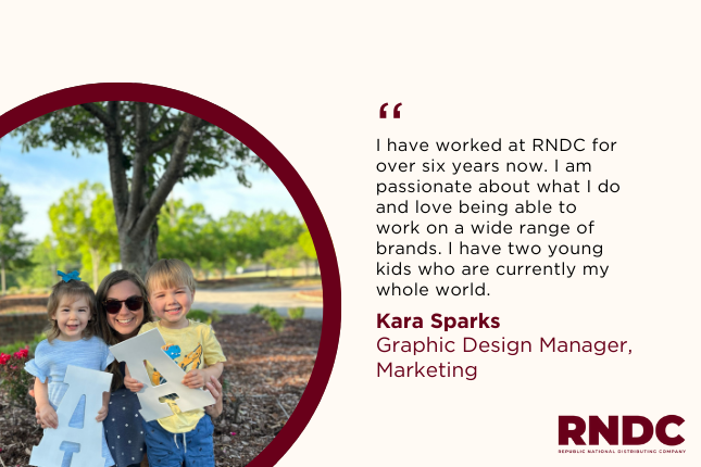 Meet Kara Sparks, our amazing Graphic Design Manager in Marketing! #RNDC's associate spotlights celebrate the people behind the pour. We’re raising a glass to Kara whose commitment to excellence and partnership shines through in everything she does.
#RNDCcares
#CraftingExcellence