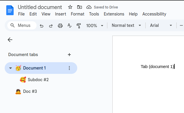 d0znpp's tweet image. Now you can group documents in tabs, making navigation better. This is connected docs, not chapters. Super cool feature! #googledocs #thankyou #wecopynotion #notion