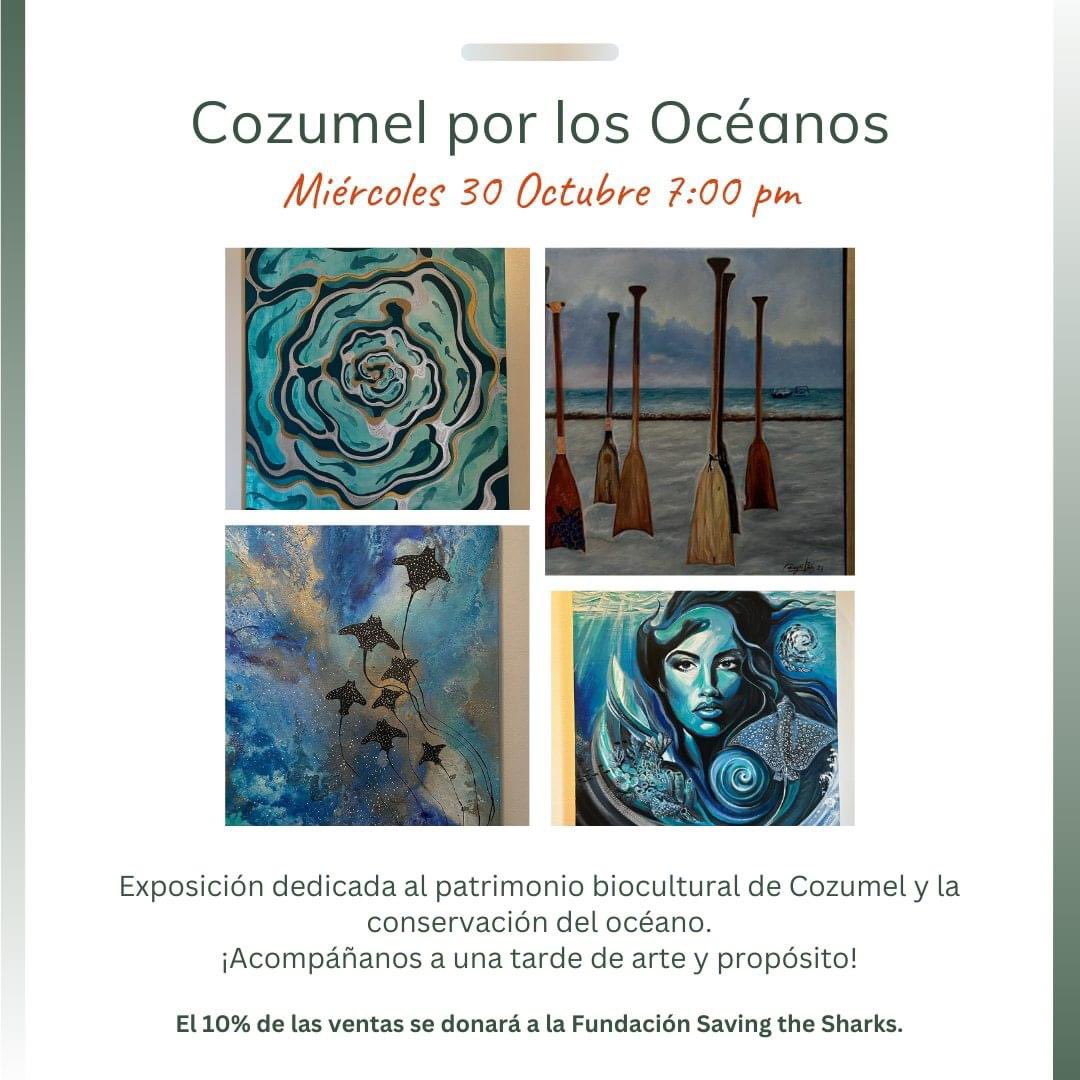 Cozumel por los Océanos, una exposición que celebra el patrimonio biocultural de Cozumel y la conservación del océano. Disfruta de una tarde de arte y propósito con obras de artistas locales que capturan la belleza y esencia cultural de la isla.

📍5ta Av. entre 4 y 6. Centro.