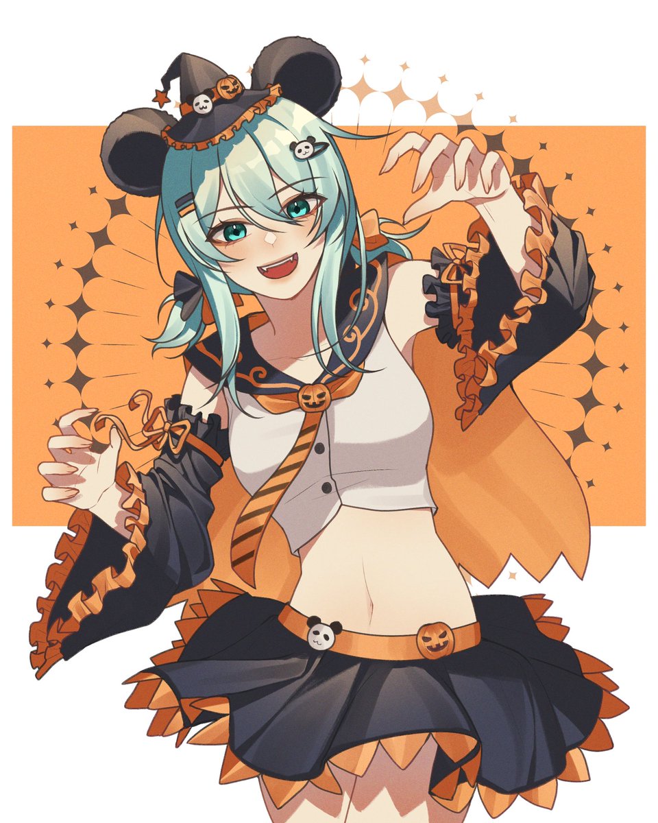Throwback to my cute #Halloween outfit! Happy Hallowseve everykuma!! 🎃🩵
#Vtuber | #kumadoodles